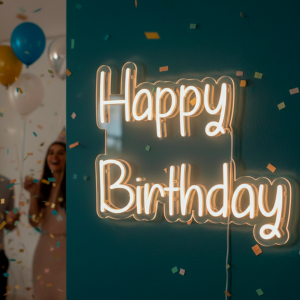 Letrero Neón "HAPPY BIRTHDAY"